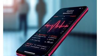 Interfaccia di un'app per monitoraggio cardiovascolare