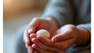 Primo piano di una persona serena che respira profondamente, simbolo di gestione dello stress