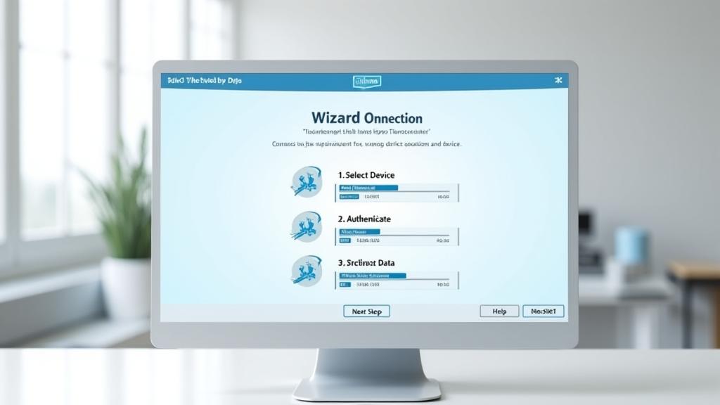 Interfaccia dello wizard di configurazione di Fiume Vita, che guida l'utente attraverso i passaggi per connettere i dispositivi.