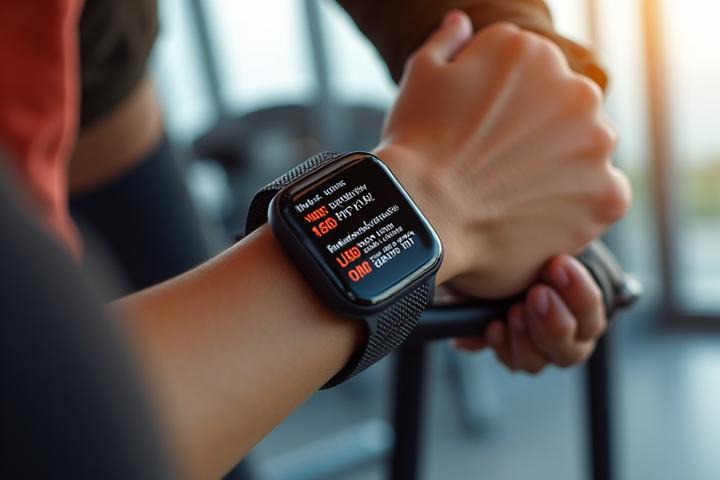 Mockup di un'interfaccia Fiume Vita che mostra aggiustamenti in tempo reale durante un allenamento, basati su dati biometrici.