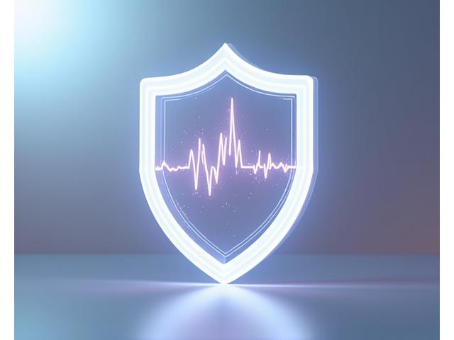Icona di scudo con ingranaggi, che simboleggia la sicurezza dei dati sanitari